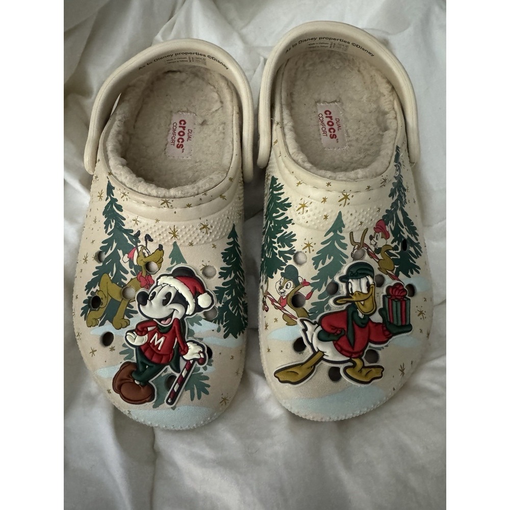 Crocs Disney Parks Christmas Mickey Mouse Donald Unisex Clogs Size M4 W6 Holiday